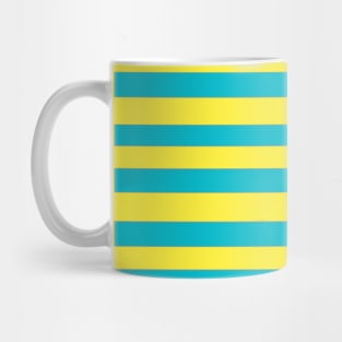 Blue yellow striped Mug